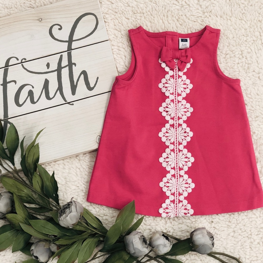 *EASTER* Janie & Jack lace ribbon ponte dress